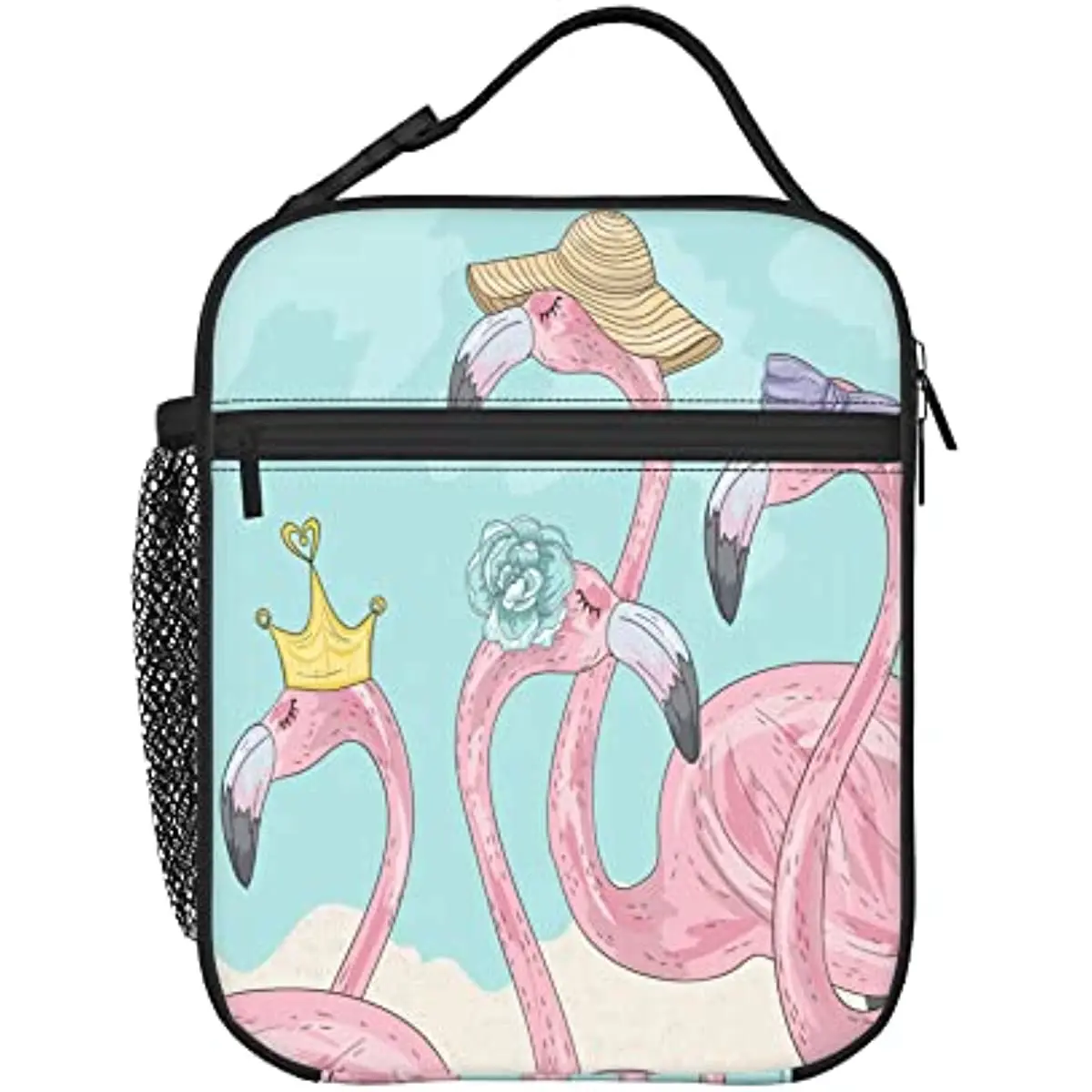 

Cute Tropical Flamingos Summer Lunch Box Insulated Lunch Bag Reusable Meal Lunch Tote Bag Cooler Bag Container Waterproof