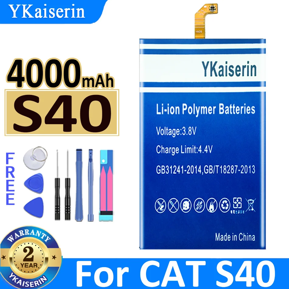 

4000mAh YKaiserin Battery For Caterpillar CAT S40 458002-S40 Bateria BATTERY+ Gift Tools