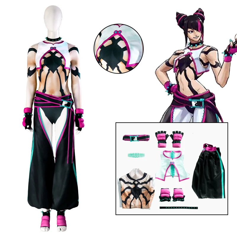 

Han Juri Cosplay Games Street Fighter Cos Costumes Anime Character Uniform Performance Clothes Halloween Carnival Costumes