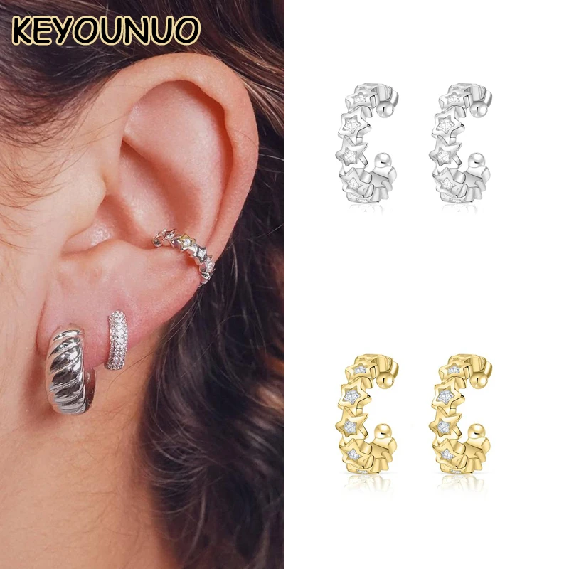 

Серьги-клипсы женские из серебра 925 пробы с фианитами