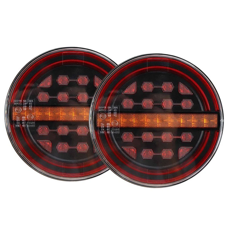 

5.3Inch Round LED Truck Trailer Light Rear Brake Light DRL Flow Turn Signal Light For Truck Ships Van Boat Lorry