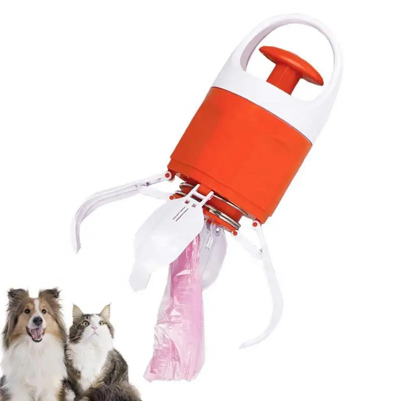 

Pooper Scooper Pet Poop Picker Portable Poop Scooper With Bag Dispenser Octopus Clip Pet Dog Waste Cleaner Foldable Poop Grabber