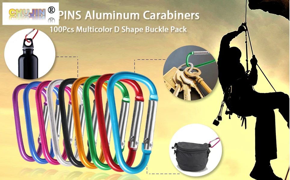 

Carabiners Aluminum Locking Carabiner Spring Clips Hook Keychain Buckle Mountaineering Hook Climbing Sports Outdoor Camp