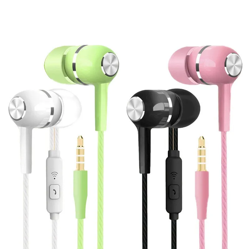 

New 3.5mm Wired In-earSuper Bass Crack Colorful Headset Earbud with Microphone Hands Free Sport Earphone For Android iPhone