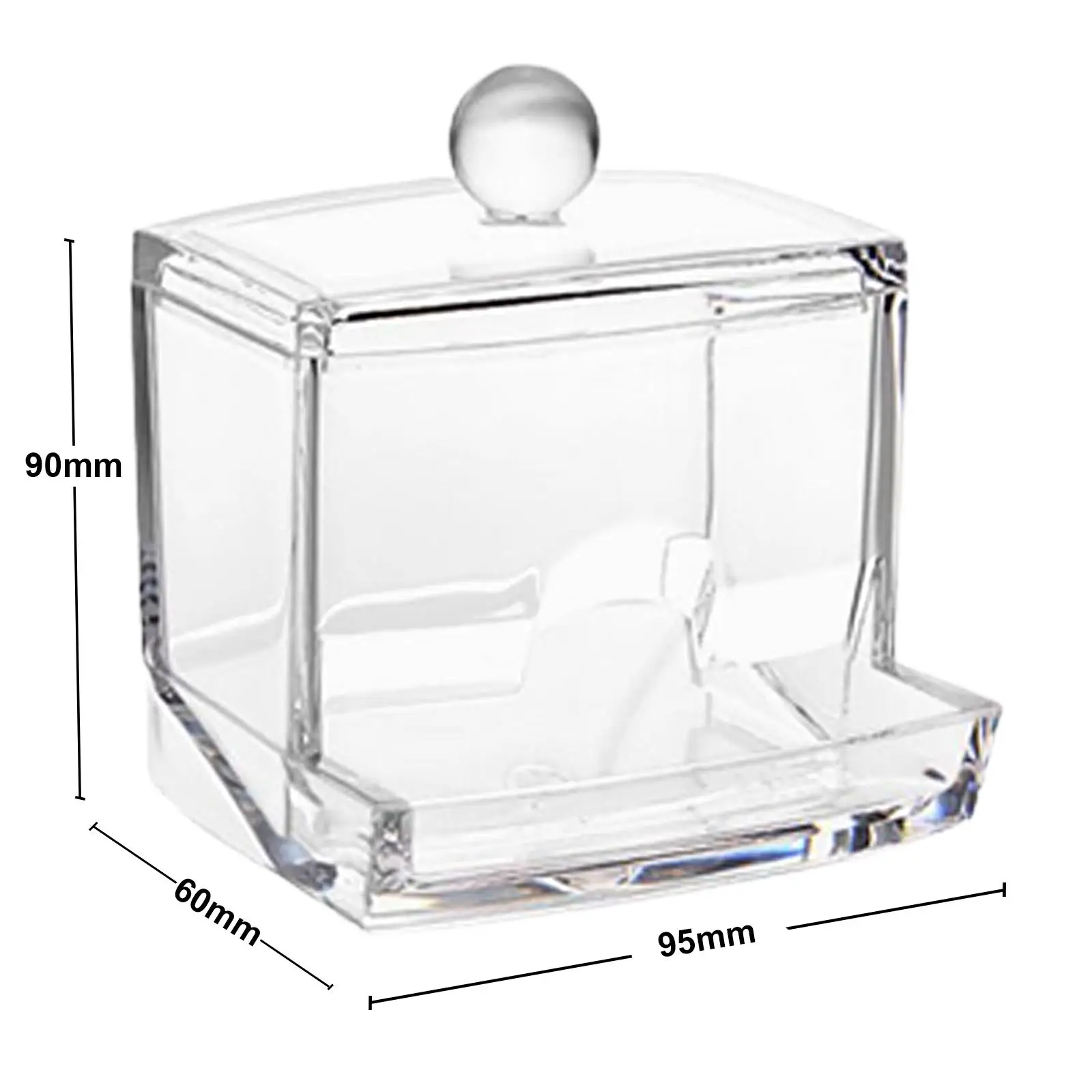 

Контейнер для хранения ватных палочек, прозрачный, пустой, для хранения зубочисток, макияжа, монет