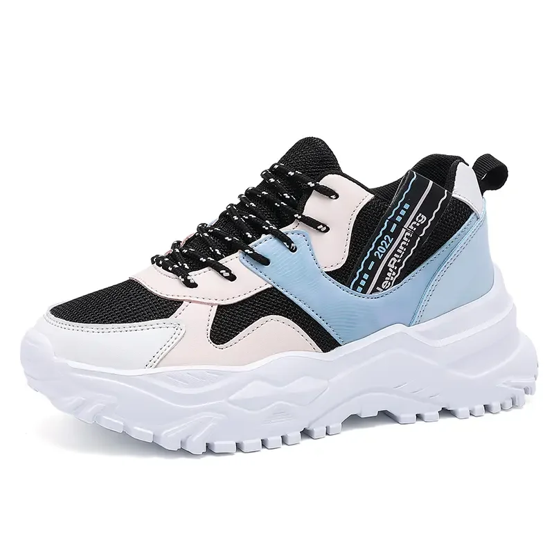 

Модные кроссовки унисекс для бега; Нескользящие мужские и женские кроссовки на платформе; Дышащая сетчатая прогулочная обувь для пар; Новин...