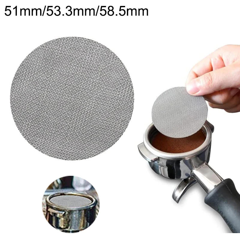 Screen Metal Coffee Reusable Filter for Espresso Portafilter Basket 51/53.3/58.5mm 1.7mm Thickness 150μm 316 Stainless Steel