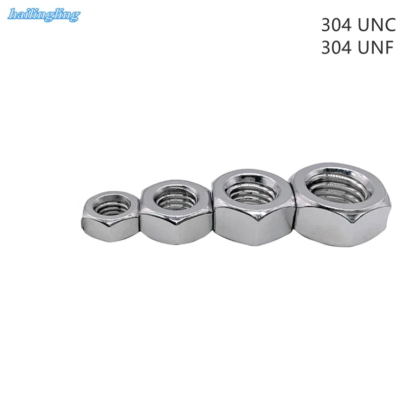 

10-50pcs 0#2#12#Authentic 304 Material American System Hexagon Coarse Thread UNC Nut /British System Fine Thread Hexagon UNFNut