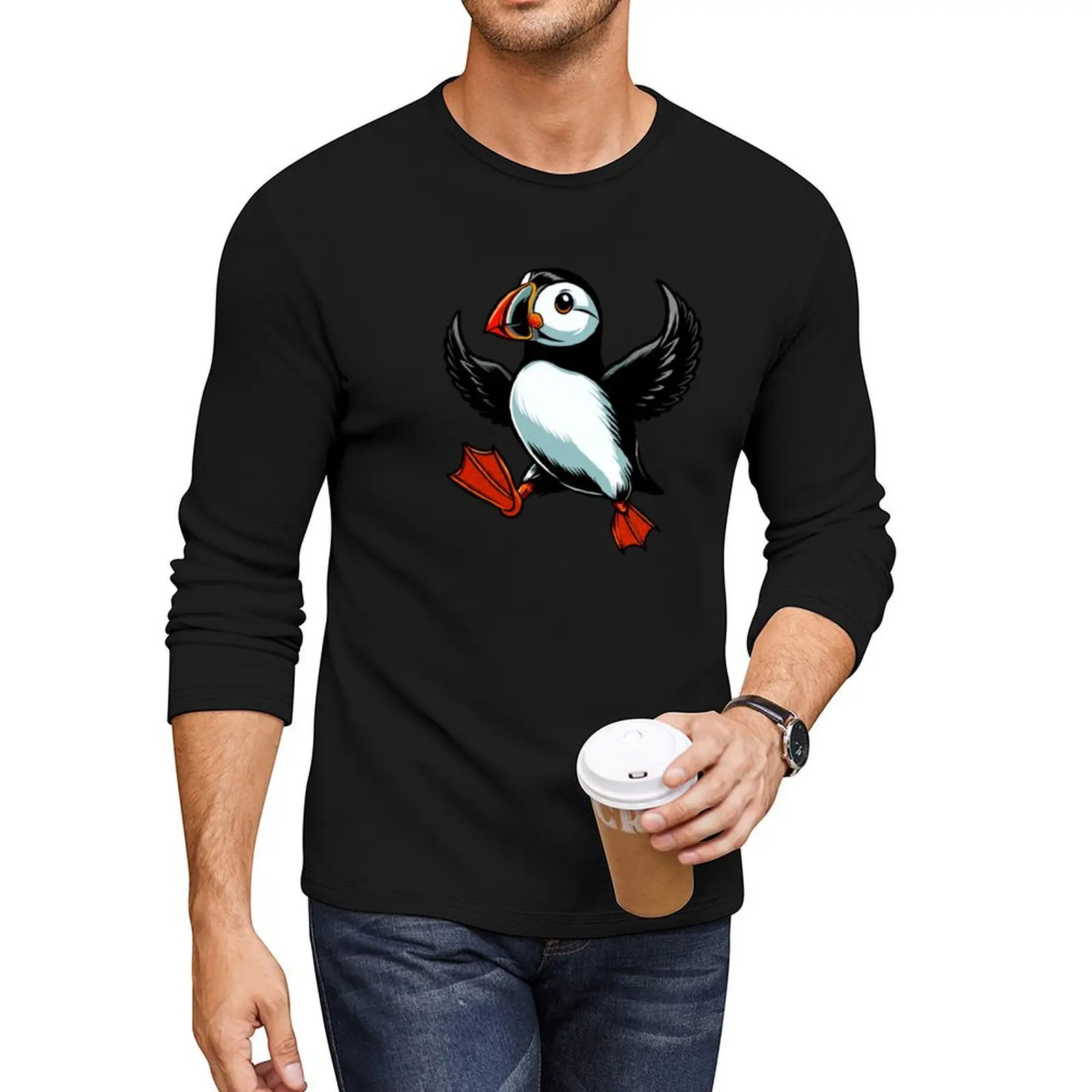 Hoppin' Puffin Long T-Shirt футболки мужская футболка