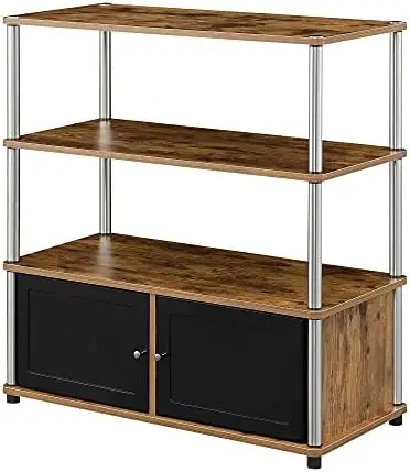 

Highboy TV Stand with Storage Cabinets and Shelves for TVs up to 40 Inches, Espresso