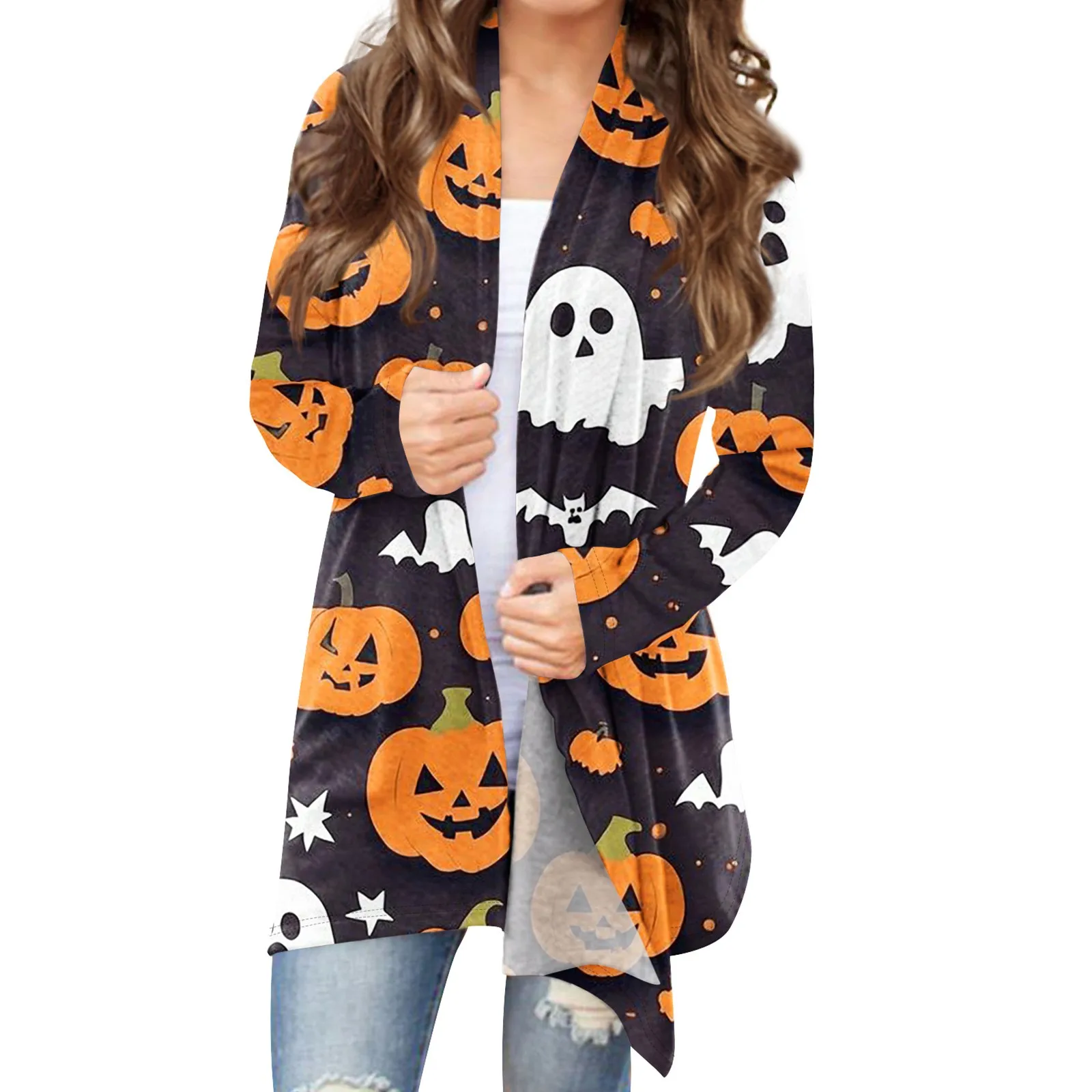 Женский Повседневный Кардиган средней длины модный топ с принтом Y2k 2024