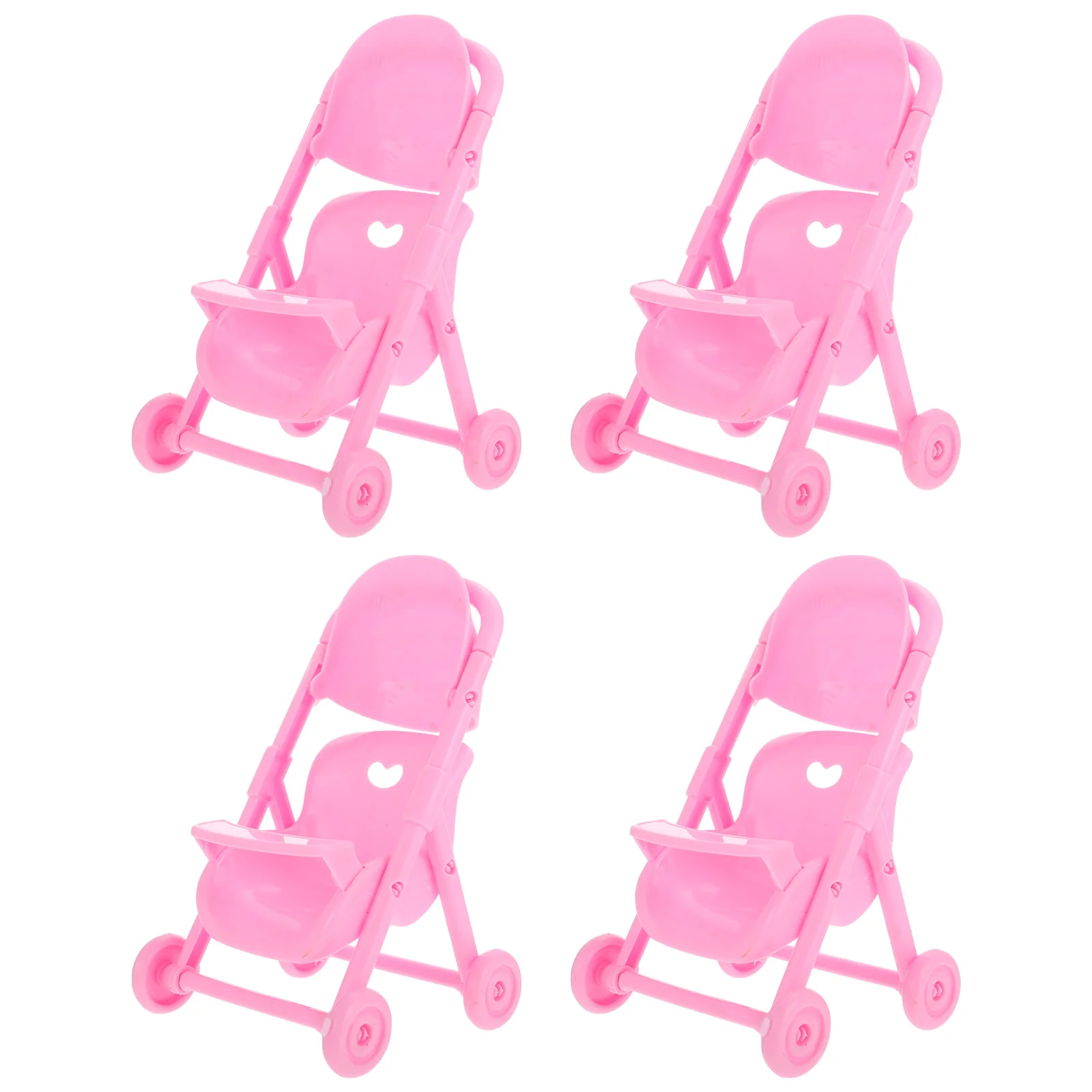 

4pcs Model Miniature Baby Crib Miniature Pram Miniature Baby Bed Baby Doll Bed Miniature Baby Stroller