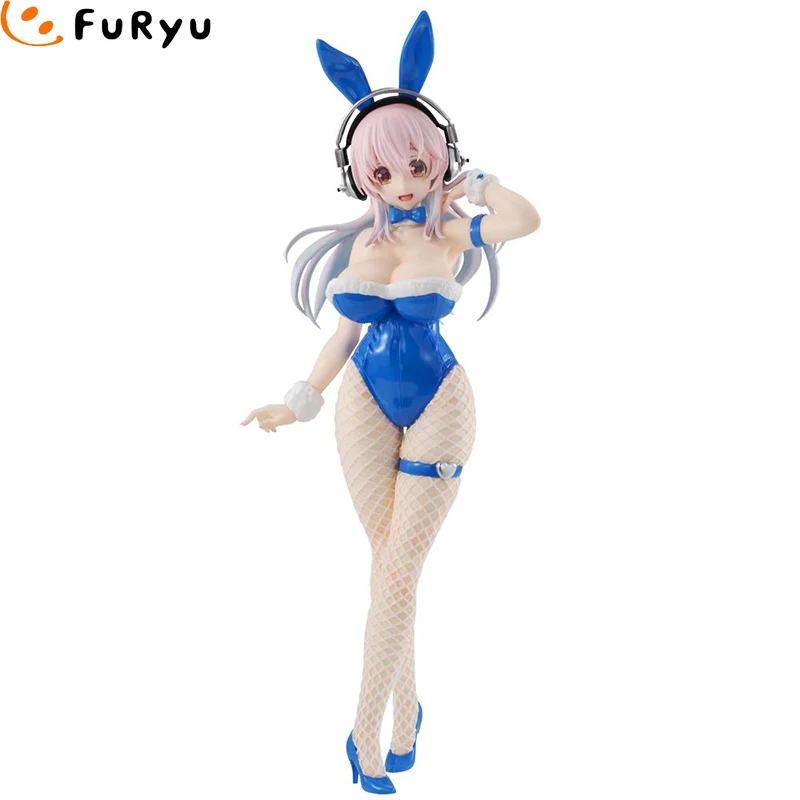 

In Stock Original FuRyu BiCute Bunnies SUPERSONICO Super Sonico Blue Bunny Girl Ver Anime Figure Model Action Toys Gifts