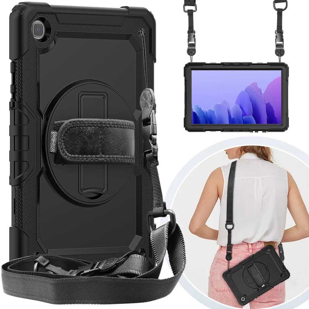 

360 Rotation Hand Strap&Kickstand Tablet Samsung Galaxy Tab A7 10.4 Case 2020 T500 T505 T507 Protective Cover