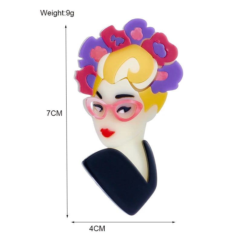 YAOLOGE Акриловые броши в виде очков