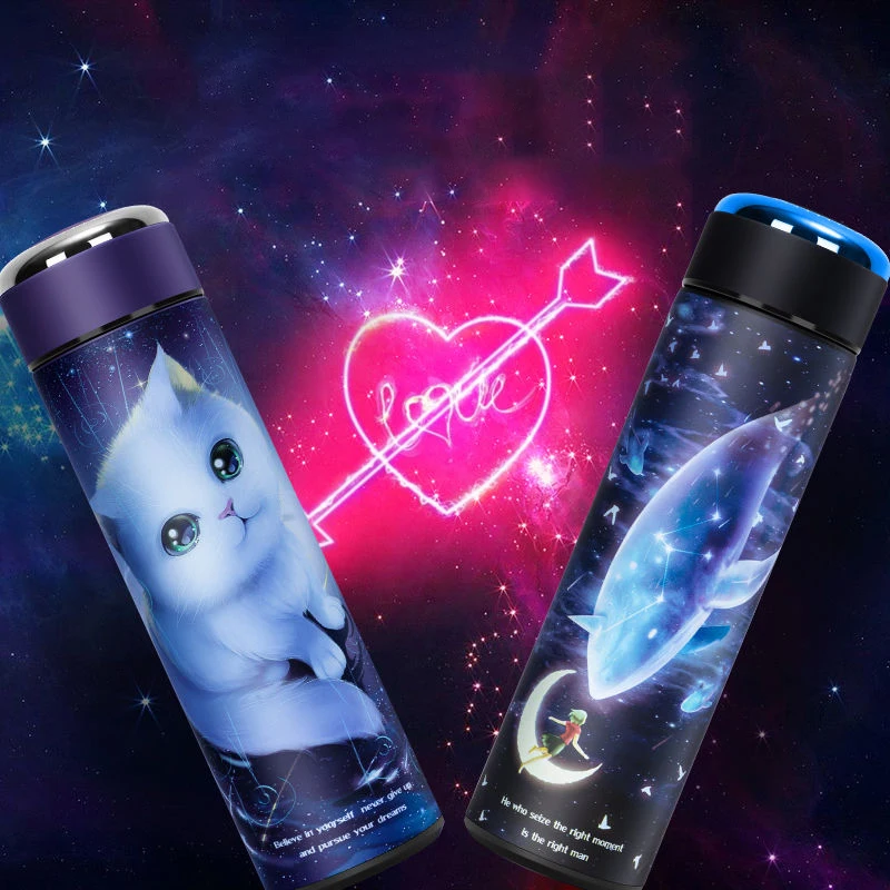 

480 ml Stainless Steel Water Bottle Thermo Bottles for Coffee Hot Drinks Thermos Cute Cartoon Pattern Travel Mug Tumbler