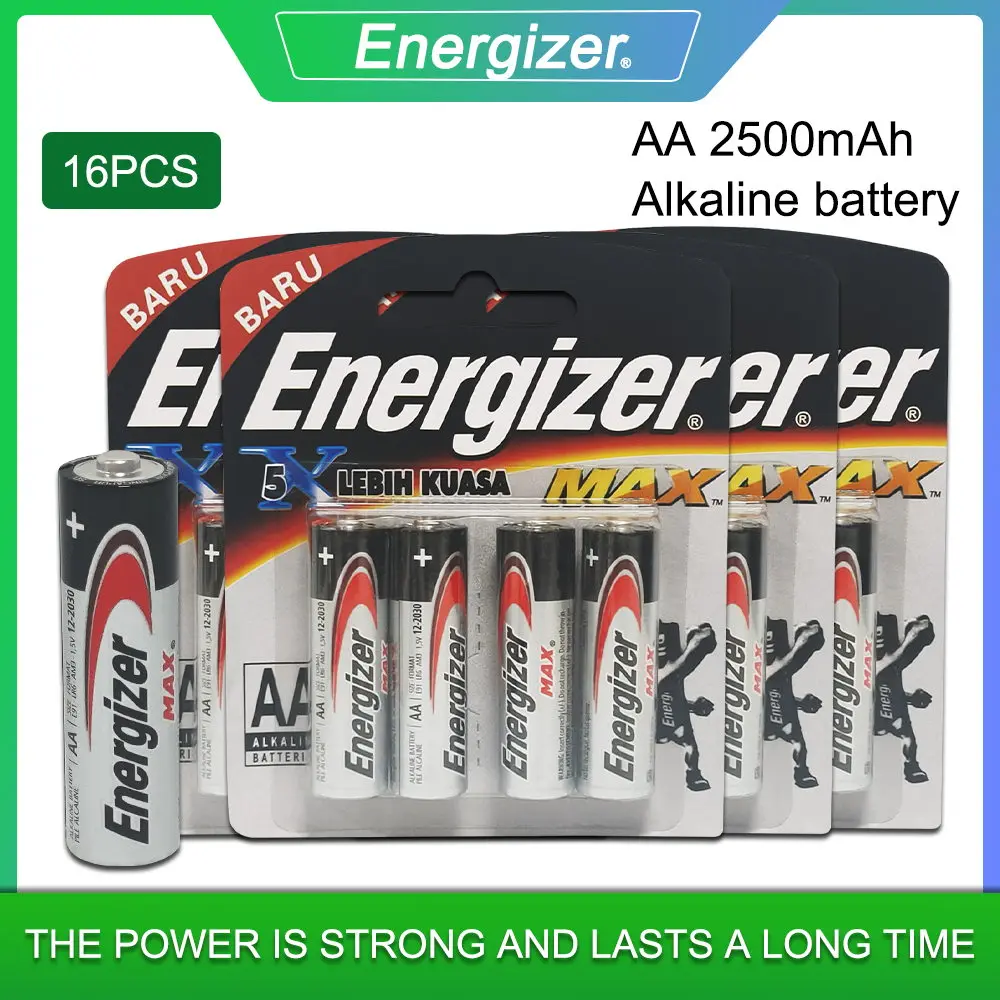 

16pcs New Energizer AA 1.5V 2500mAh LR6 AM3 MN1500 Alkaline Battery For Toys Flashlights Mouse Clock Camera Dry Primary Bateria