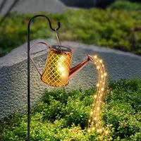 solar watering can lights outdoor graden hanging retro lantern 1 pack fairy kettle string retro lantern for garden yard decor