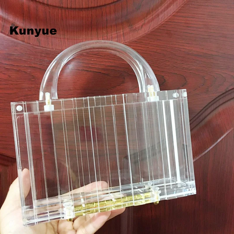 

22New Trendy Handbag Fashion Party Prom Transparent Acrylic Evening Bags Luxury Bridal Box Clear Clutch Purse Elegant Chic Totes