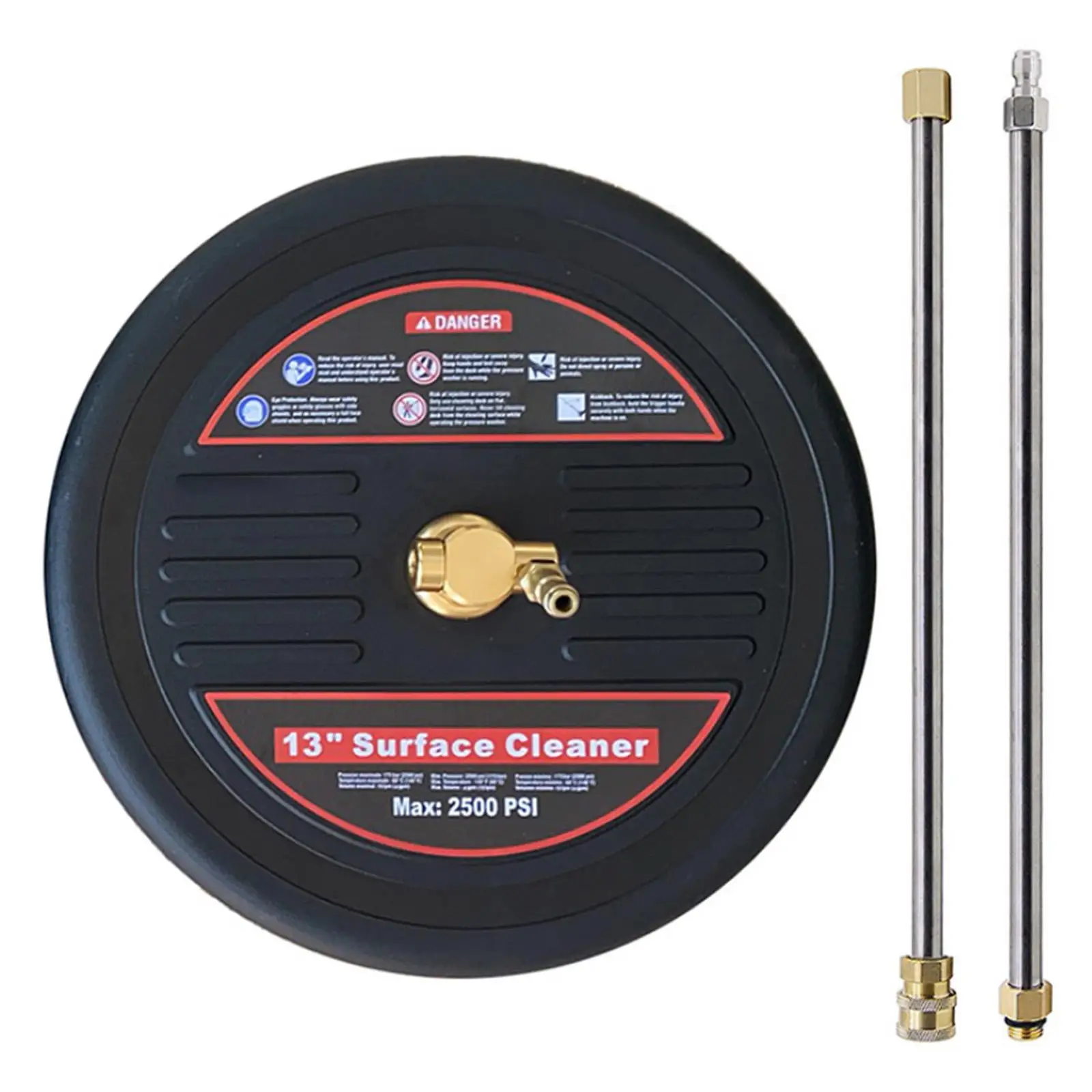 

13inch Pressure Washer Surface Cleaner Pressure Washing 2500PSI with with 2 Power Washer Extension Wands for Cleaning Driveway