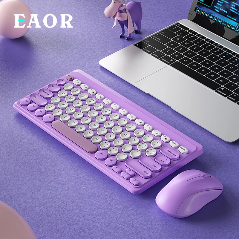 

EAOR 2.4G Wireless Keyboard Mouse Set Mute Mini Wireless Computer Keyboard Mouse Combos Gift Office Keyboard for Laptop PC Gamer