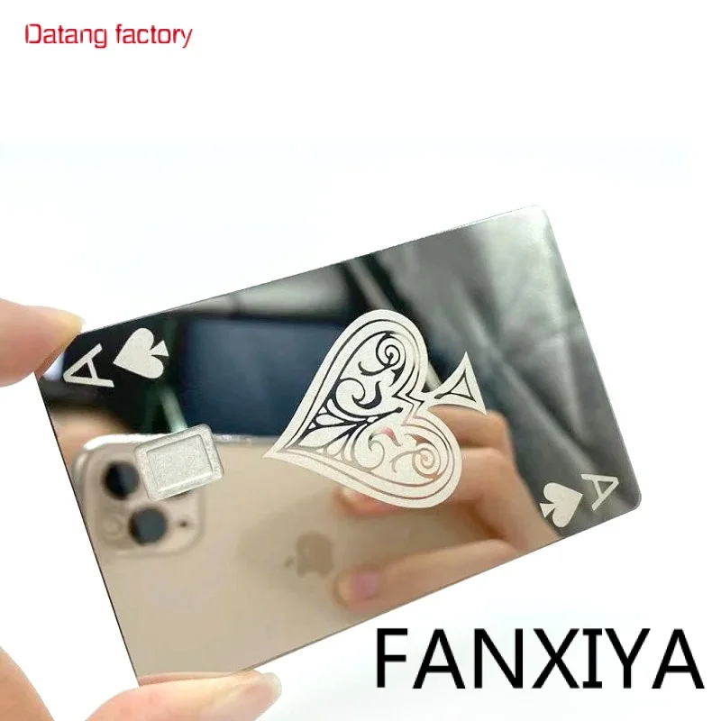 

Sublimation Blank Custom Metal Mirror Etched NFC Business Card Trading Card Visa Laser Metal Credit Magnetic Stripe Card