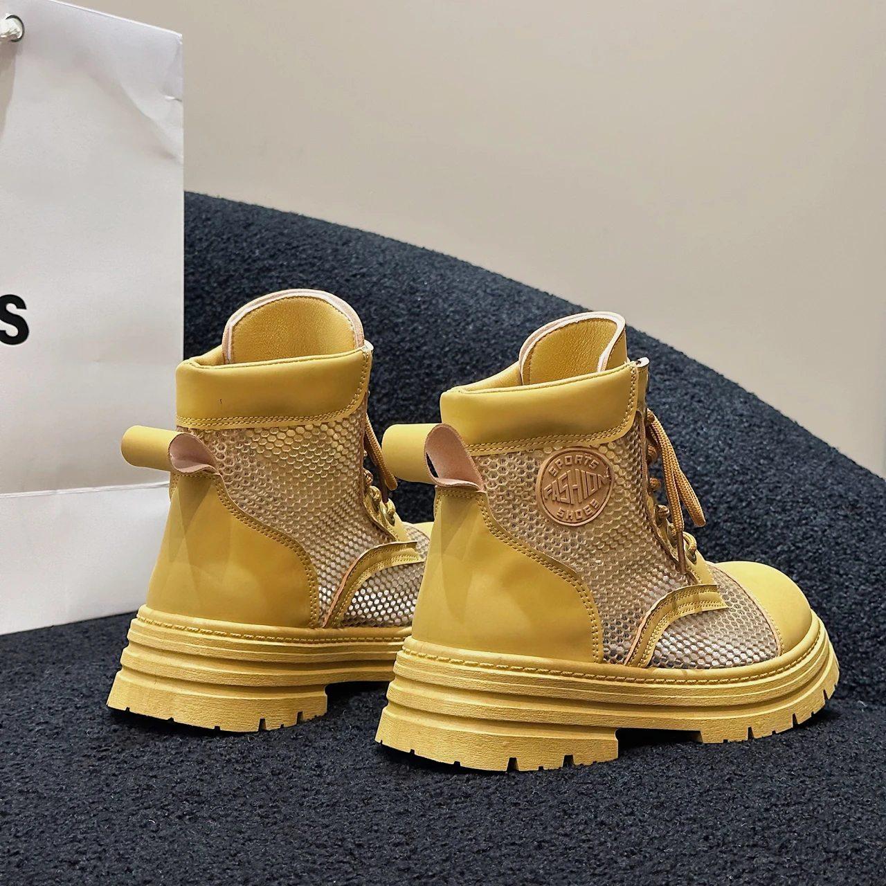 Breathable Women Boots Summer Female Ankle Boots Upper Mesh Non-slip Women's Martin Boots Platform Casual Hiking Shoes Outdoor