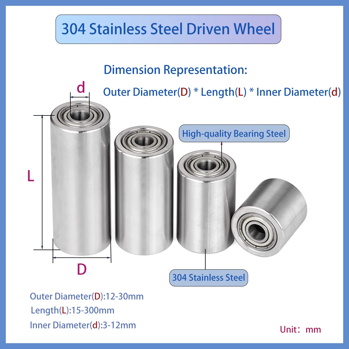 

Барабан из нержавеющей стали с двойными подшипниками