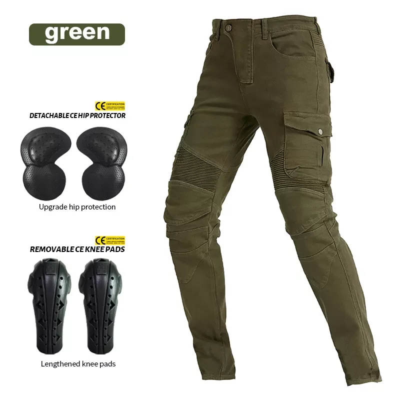 

VOLERO Men Motorcycle Pants Motorcycle Jeans Protective Gear Riding Touring Motorbike Trousers With Protect Gears Summer Women