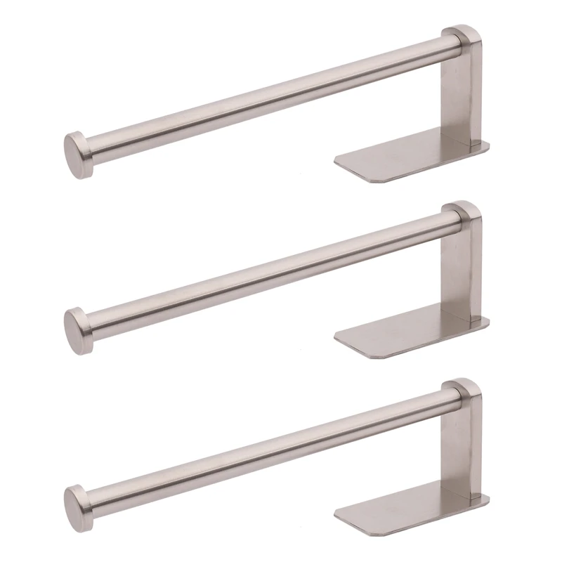 

3X Kitchen Roll Paper Self Adhesive Wall Mount Toilet Paper Holder Stainless Steel Bathroom Tissue Towel Accessories