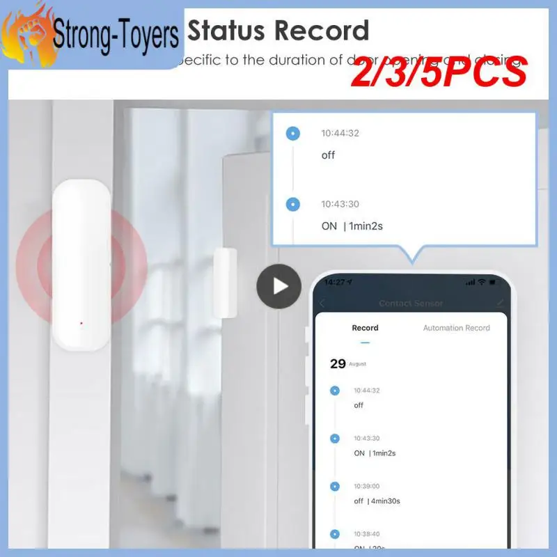 

2/3/5PCS Wifi Work With Google Home Alexa Window Sensor Tuya Open/closed Detectors Tuya Wifi Smart Door Sensor Aubess