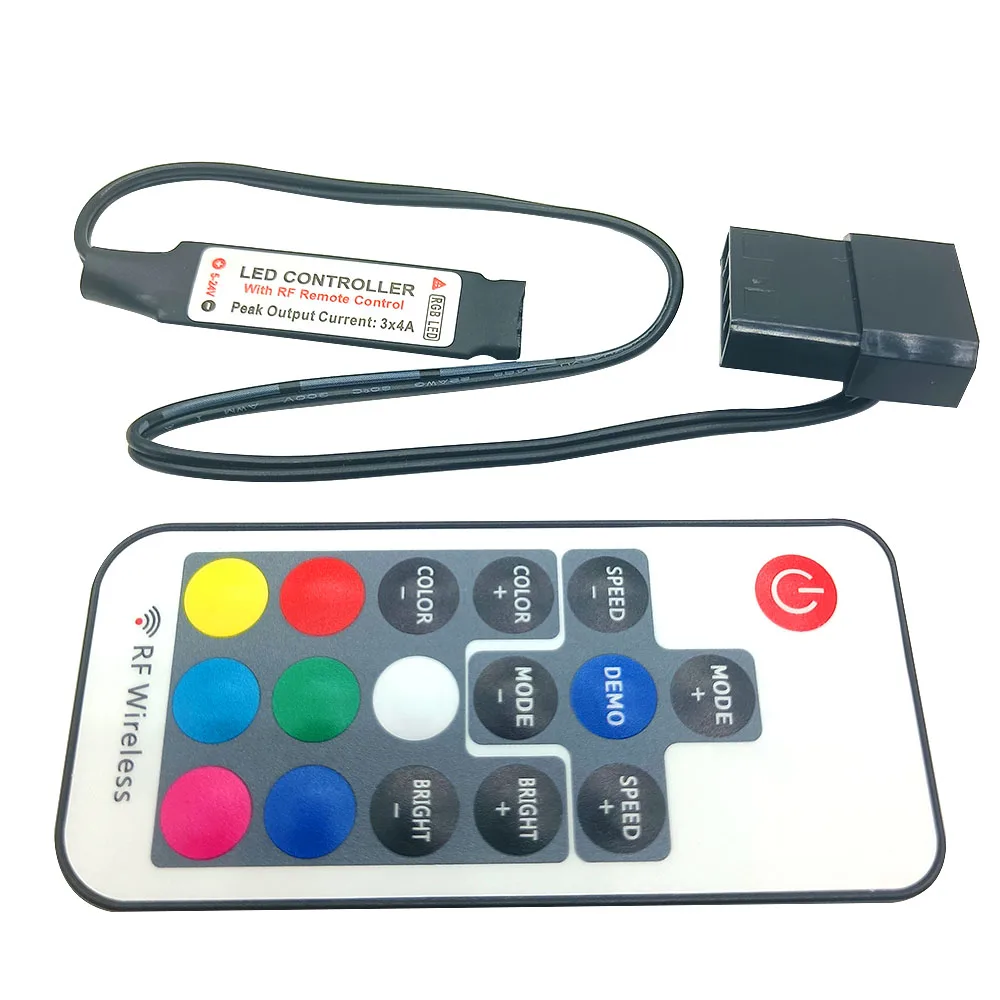 Фото 17-клавишный контроллер DC/USB LED Magic Color для пиксельных лент 5В/12-24В с беспроводным радиочастотным пультом ДУ для адресных RGB-светодиодов WS2811 №4