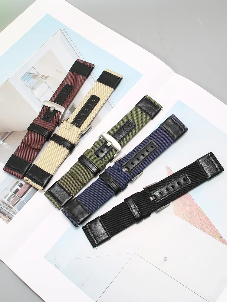 Фото Strap Is Suitable for Haiou Volunteer May Fourth Military Watch 6109/6106/6107 Khaki Nylon Watch Strap 24mm. №3