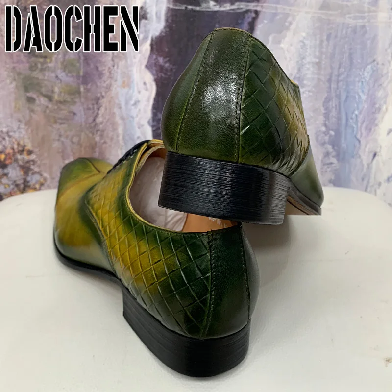 Туфли-оксфорды мужские с разрезом роскошные дизайнерские на шнуровке принтом