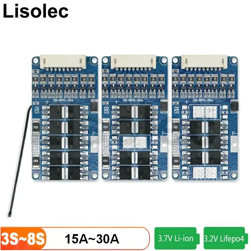Balance BMS li-ion 3S 4S 6S 7S Lifepo4 4S 6S 8S Защитная плата 12В 24В 18650 литиевая батарея 15A 20A 25A зарядные разрядные пластины
