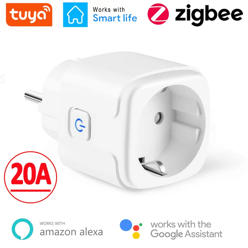 

Умная розетка Tuya Zigbee, 20 А, 4400 Вт, с голосовым управлением