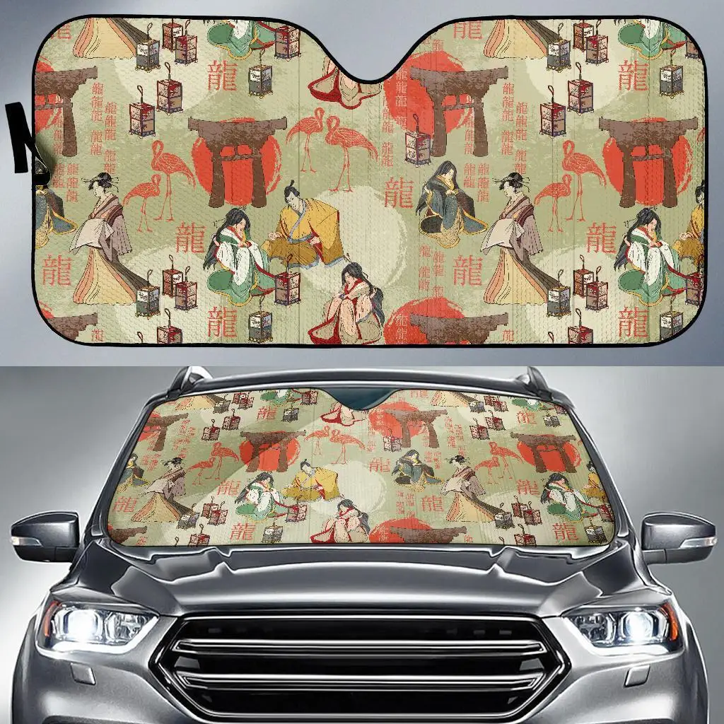 

Japanese Tokyo Print Pattern Auto Sun Shade Car Windshield Window Cover Sunshade