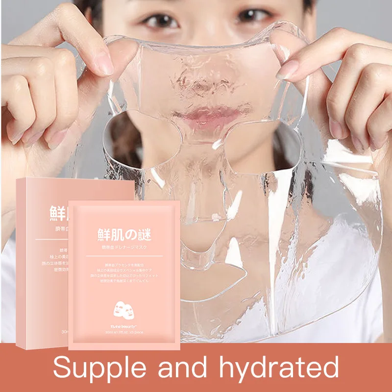 Коллагеновая кристаллическая маска для лица в упаковке 5 штук искусственная