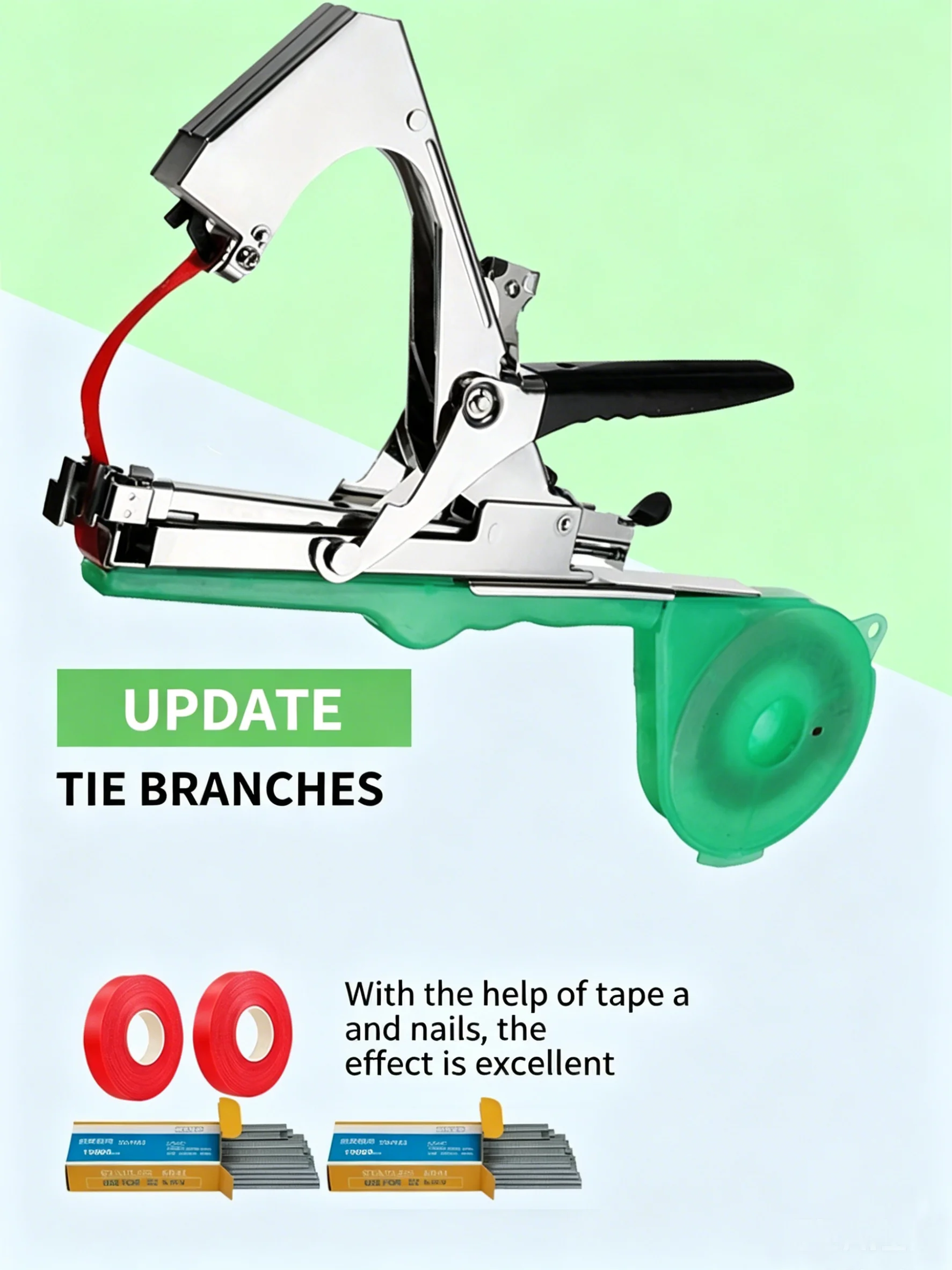 Фото Машина для подвязки растений Garden Taping Tool: набор для подвязки овощей и цветов, ручной инструмент для связывания, мини-инструмент для подвязки овощей №1