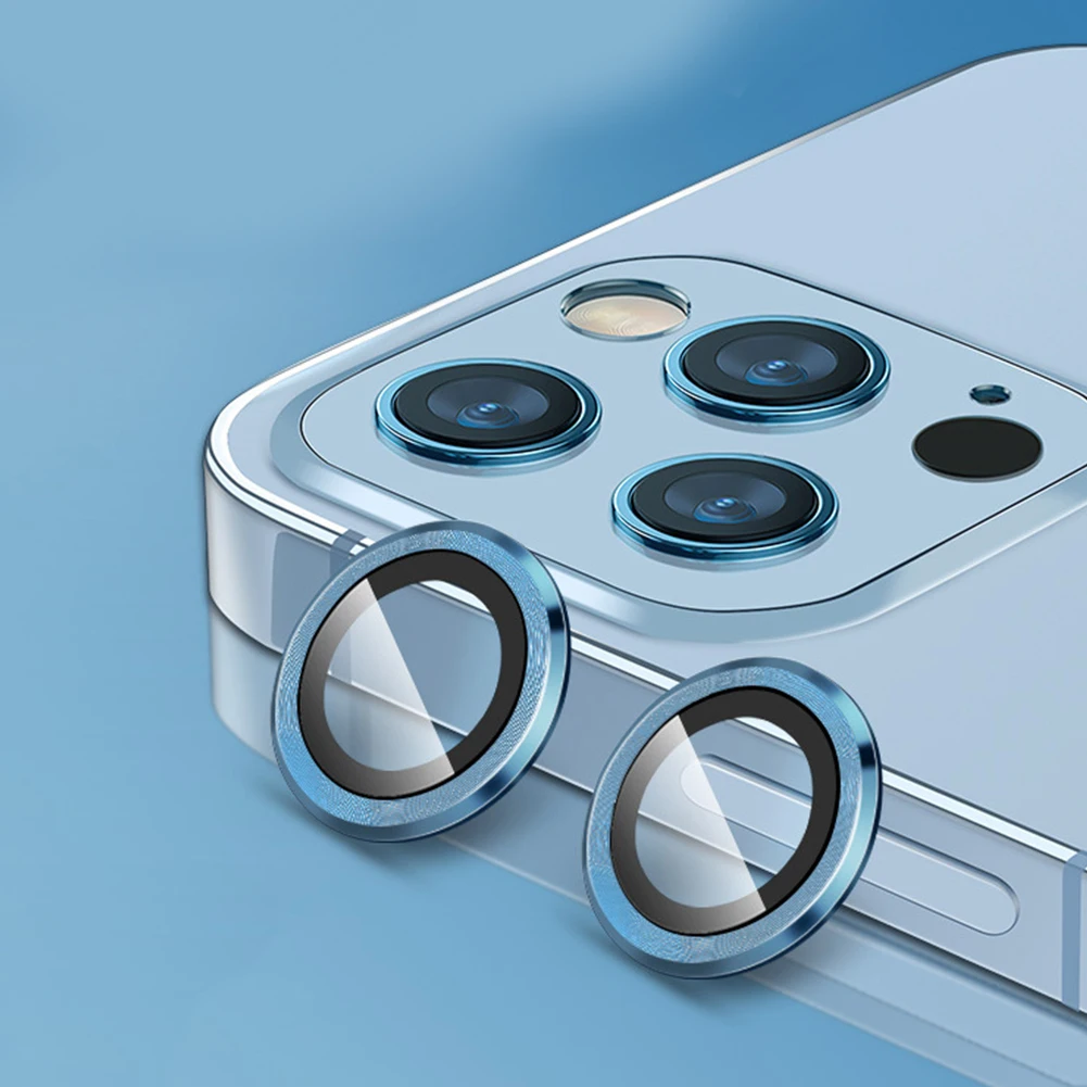 

3PCS Camera Protector Glass For iPhone 13 Pro/Max Metal Protection Ring Clear Protective Phone Back Camera Lens Glass