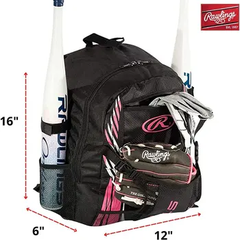 Storm Girls Softball Bag, Black/Pink - Available in 3 Colors 4