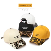 spring korean leisure sports sunshade female sun hat original sufeng ins baseball cap leopard print stitching male cap