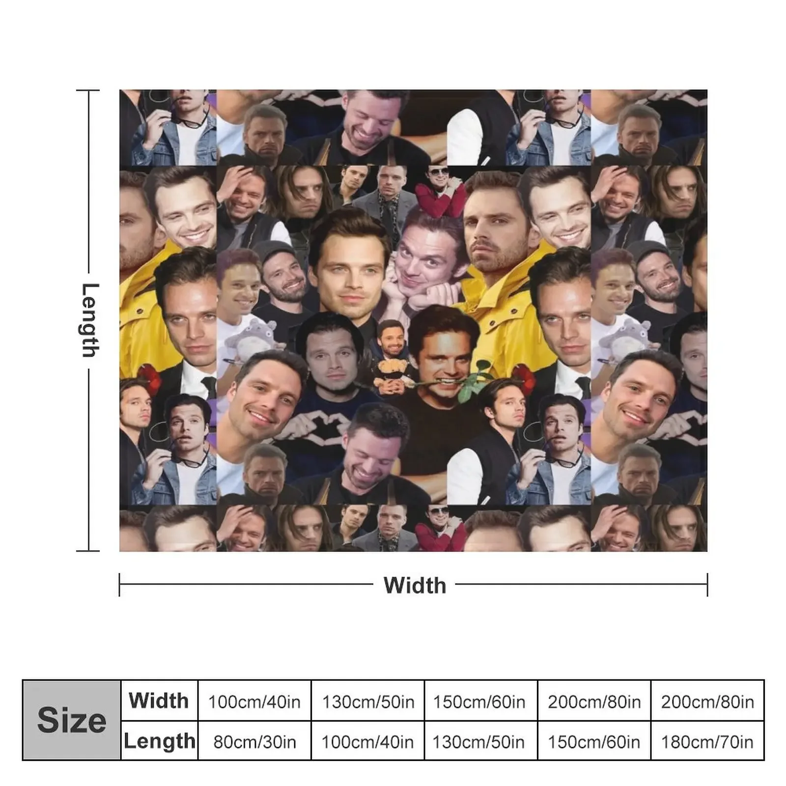 Фото коллаж Себастьян Стэн плед одеяло диваны теплые для зимы постельное белье