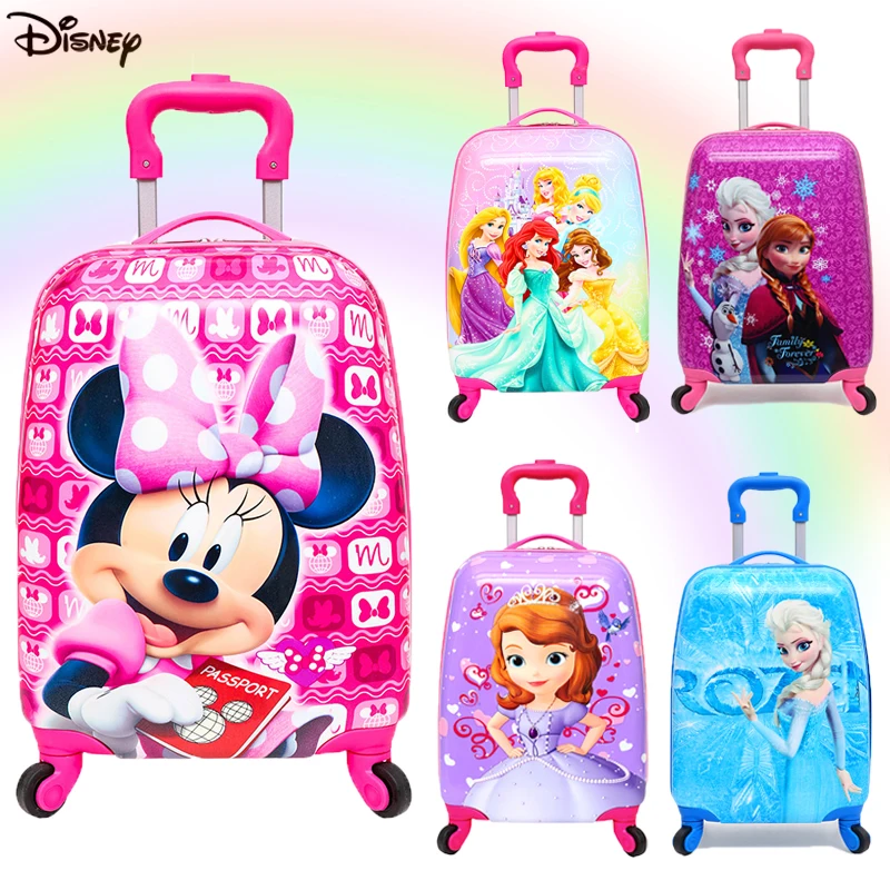 18 inch Disney travel suitcase with wheels Cartoon Travel bags for children rolling luggage carry ons cabin trolley luggage