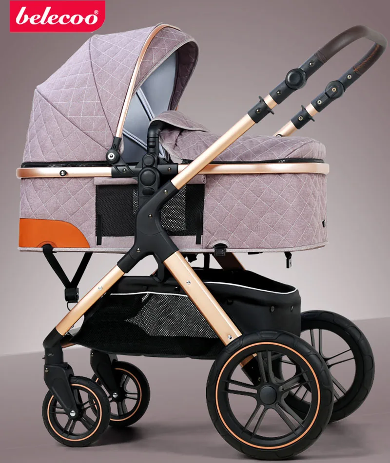 Belecoo Baby Stroller 2 in 1 / 3 in 1 High Landscape Can Sit Lie Down Light Folding Shock Absorber Two-way Free Shipping