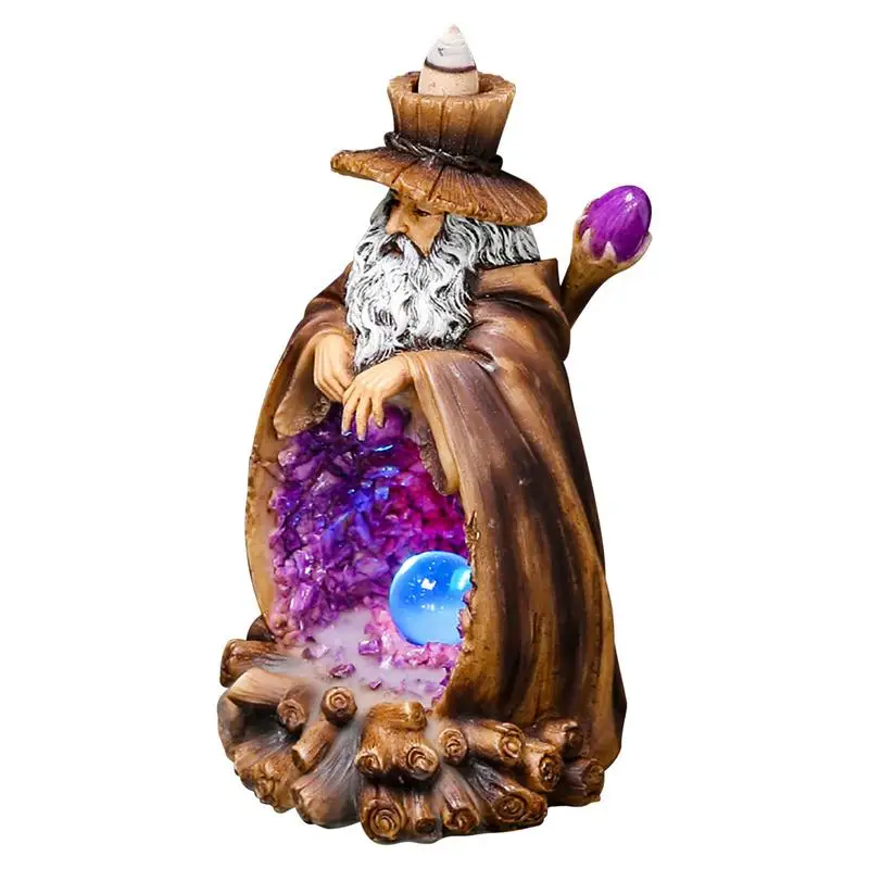 

Creative Backflow Incense Burner Longevous Old Man Shape Incense Burner Backflow Incense Holder Decoration Office Home Decor