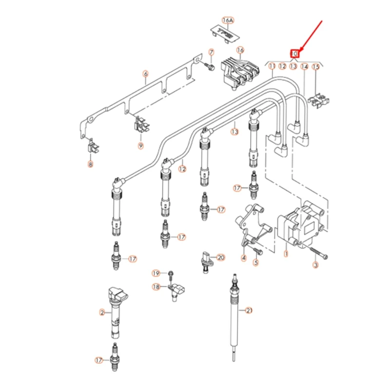 Кабель зажигания с давлением 03F905409C для VW Golf Beetle Touran Polo Skoda Yedi Octavia 1 2 T 4 шт. 8 мм