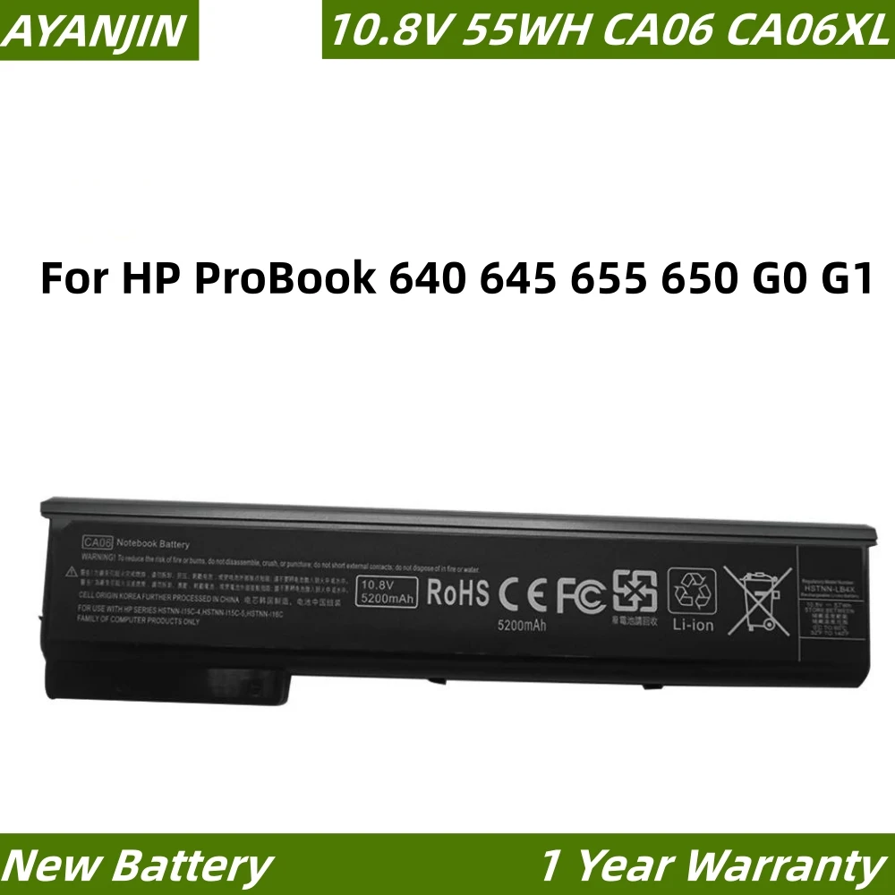 Фото Аккумулятор для ноутбука CA06 CA06XL 10.8V 55WH для HP ProBook 640 645 655 650 G0 G1 HSTNN-IB4W HSTNN-DB4Y HSTNN-LB4X 718676-141 №1