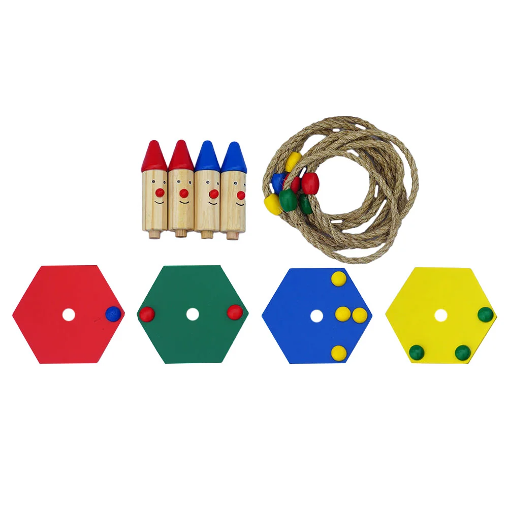 

1Set Ring Toss Game Toys Wooden Ring Toys Hand Eye Coordination Throwing Ring