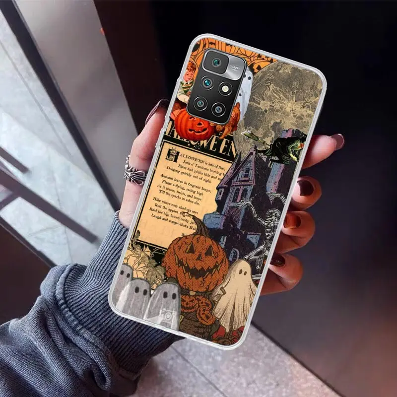 October Fall Halloween Spooky Pumpkin Чехол для телефона Xiaomi Redmi 12C 12 10A 10C 10X 10 9A 9C 9T 9 8A 8 7A 7 6A 6 Pro K70 K60 K4
